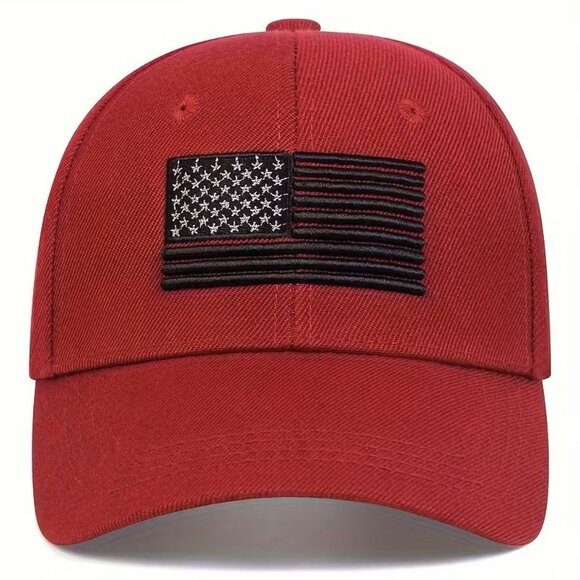 Red Patriotic USA Flag Hat Tactical Baseball Cap Adjustable Embroidered Gift - Picture 2 of 5
